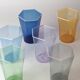 Set of six "Esagonali" glasses by Venini Murano, created by Carlo Scarpa.