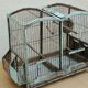Cage à oiseaux ancienne en bois et métal