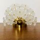 1 of 2 Floral Crystal Glass Wall Lamps by Ernst Palme