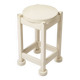 Funcionalist white painted wood stool, poland, 1950s