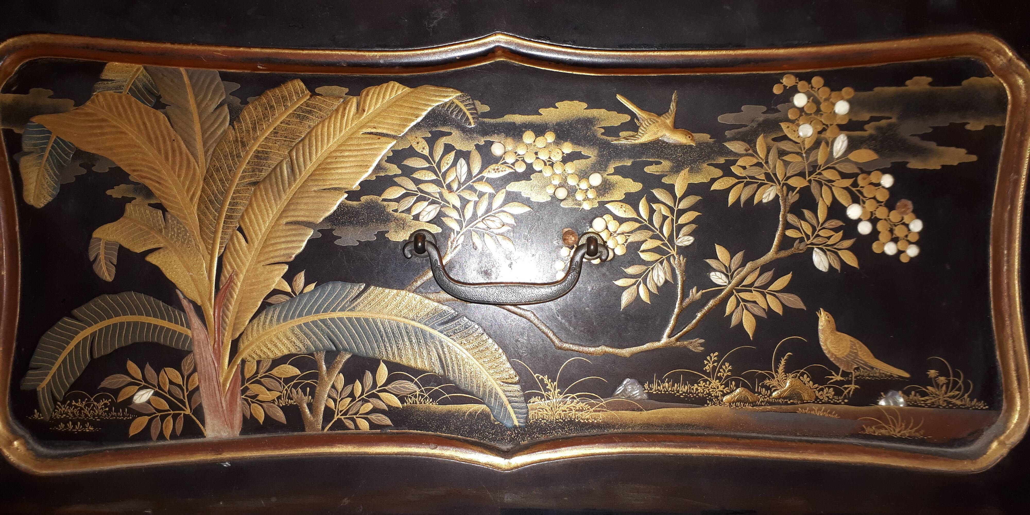 Japanese Lacquer and Shibayama Cabinet, Meiji Period Japan