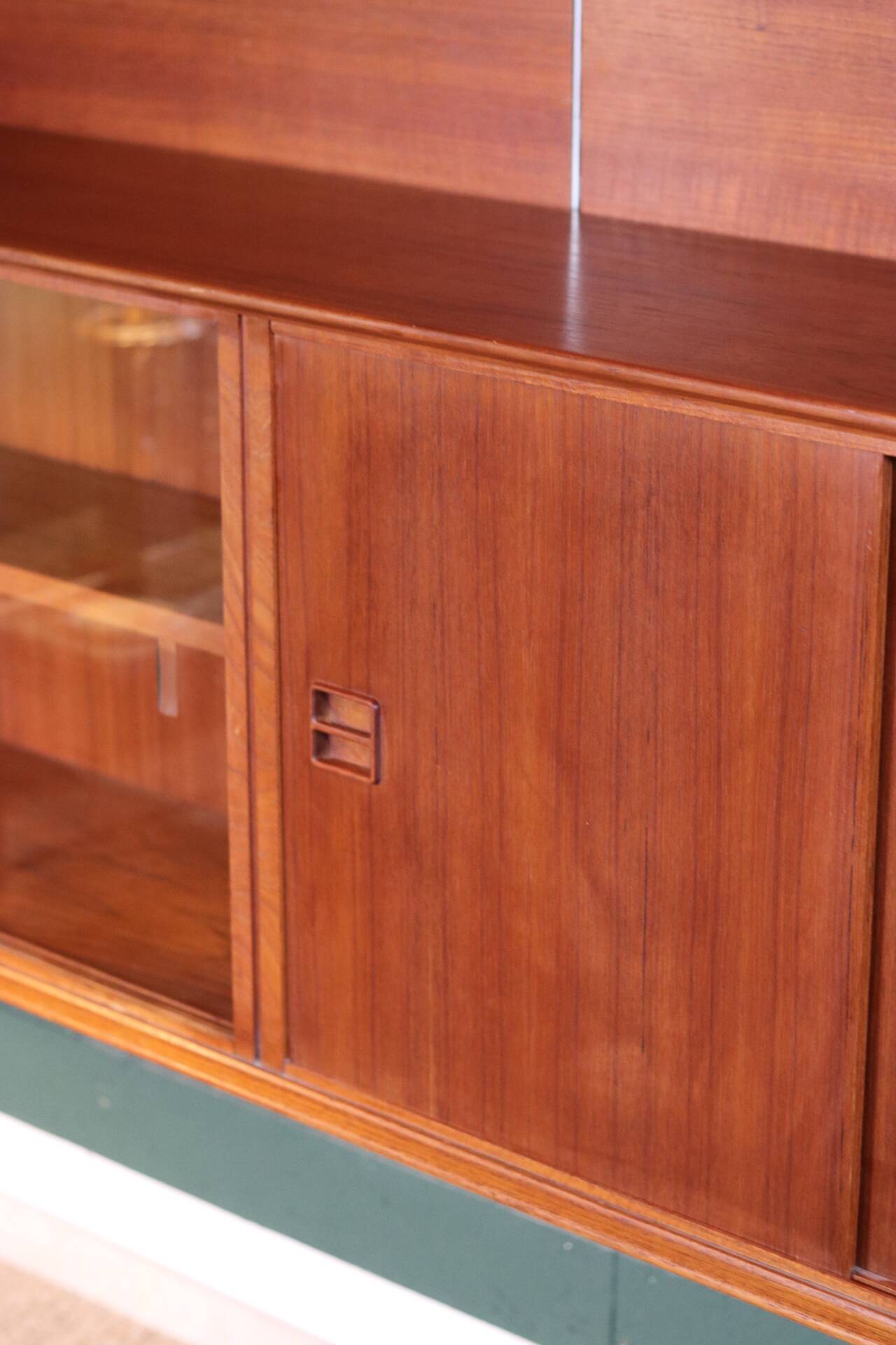 Vintage Scandinavian teak wall unit