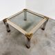 Vintage coffee table in chrome and brass adorned with sculpted leaf details, 1970s