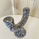 Candelabra candlestick candlestick 2 candles in fat lava style ceramic
