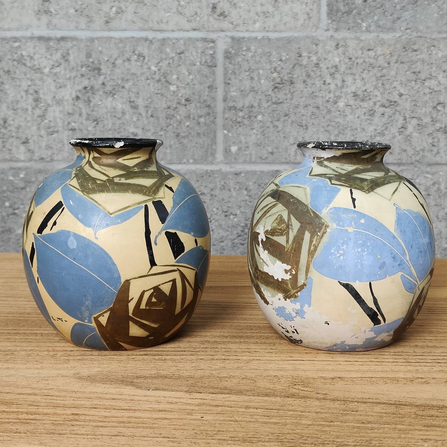 Pair of ceramic vases by Louis Giraud