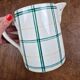 Old pitcher Moulin des Loups with green checks – Decorative vase jug country style