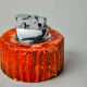 Red alabaster lighter by Romano Bianchi, Italy, 1970