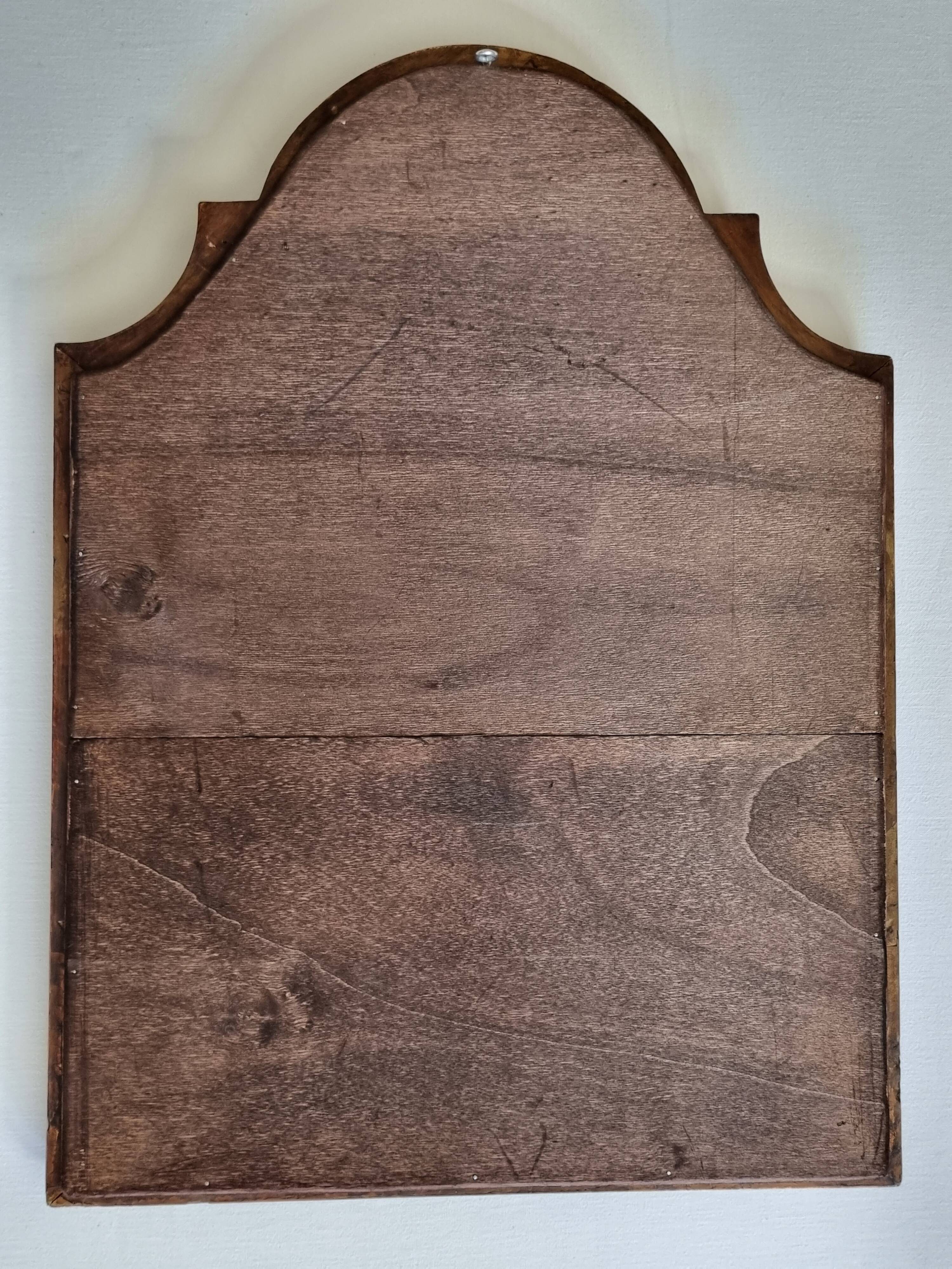 Stucco and wood fireplace mirror 53x38 cm