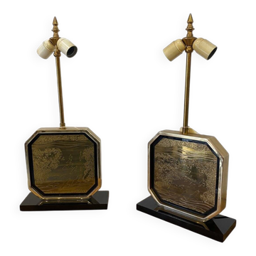 Paire de lampes en laiton