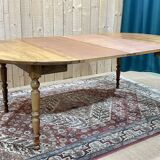 Cherry wood dining room table with 2 extensions, LOUIS PHILIPPE style work from the 1930s