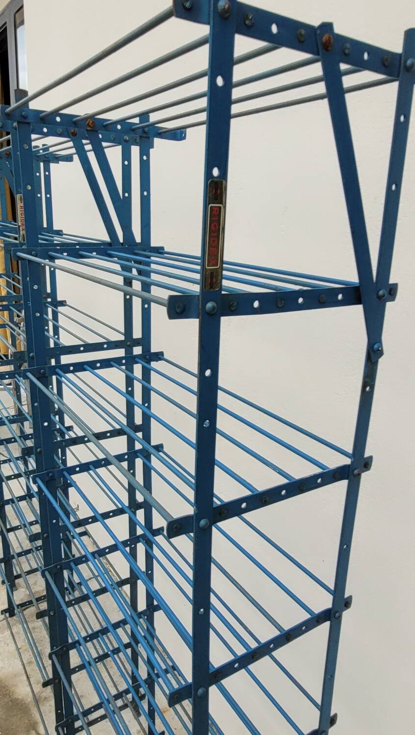 Set of 3 Rigidex iron storage locker shelves 1950s