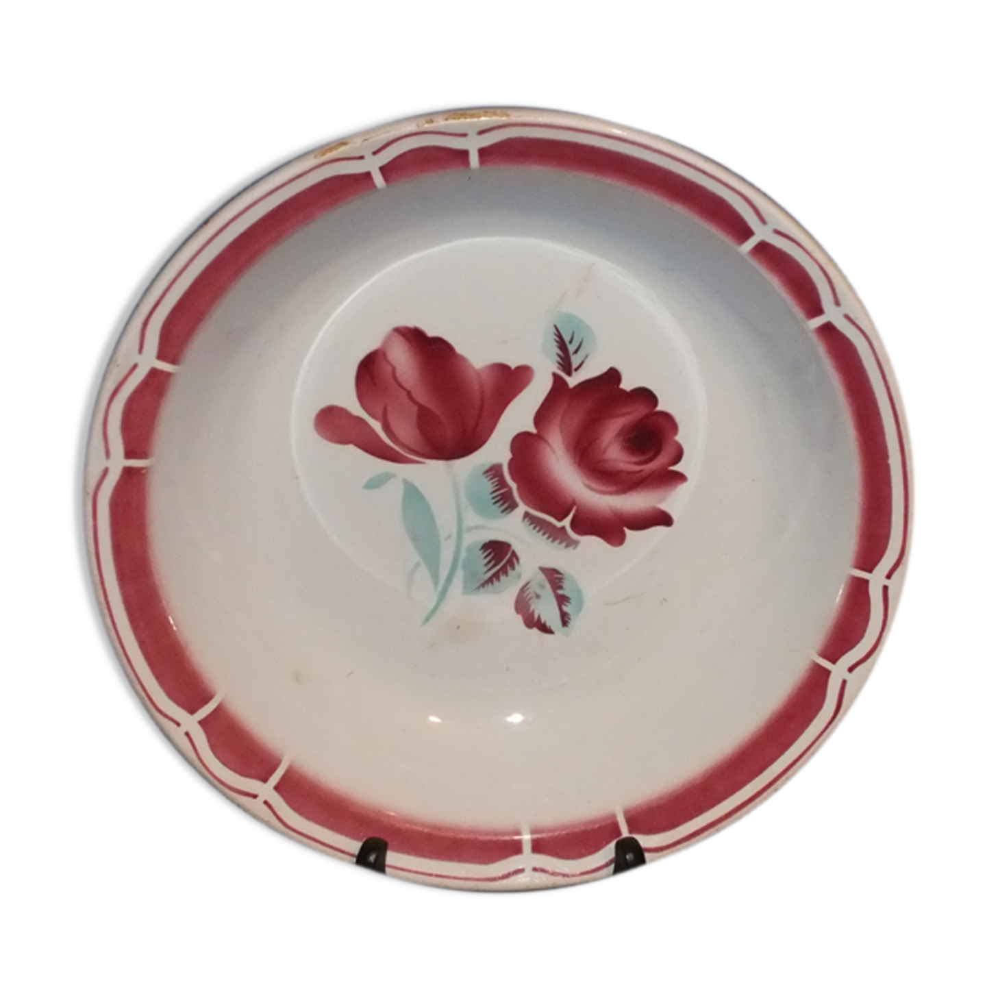 Vintage 60s hollow dish - stencil décor