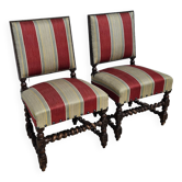 Paire de chaises Louis XIII en chêne