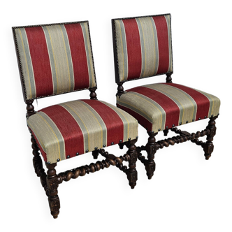 Paire de chaises Louis XIII en chêne