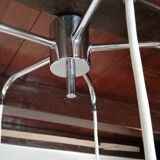 Waterfall chandelier space age 5 branches with tulips chiseled in glass 1960