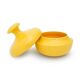Yellow ceramic vase with lid by Enzo Bioli for Il Picchio, 1970s.