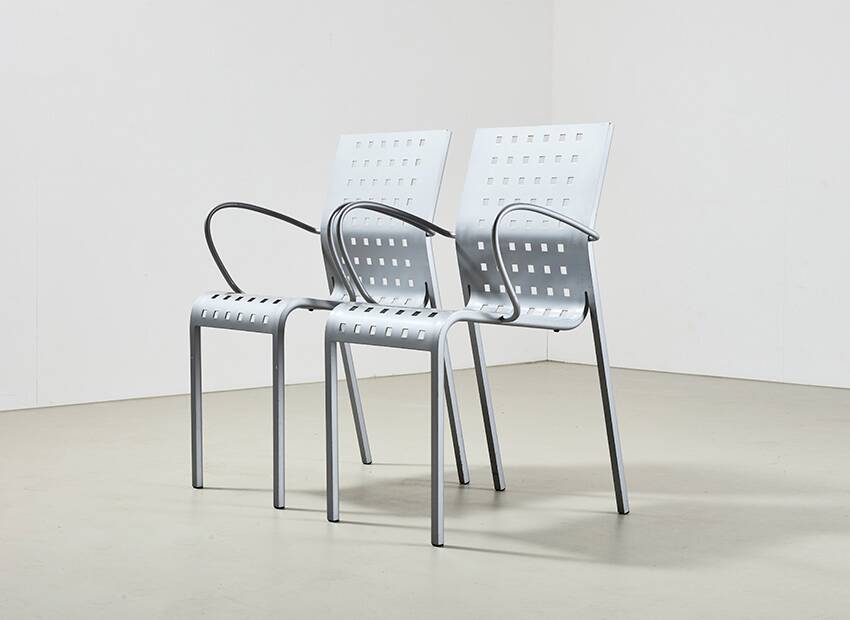 Pietro Arosio Pair of Mirandolina Chairs for Zanotta Italy 1993