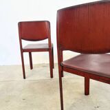 Lot de 4 chaises Matteo Grassi cuir rouge
