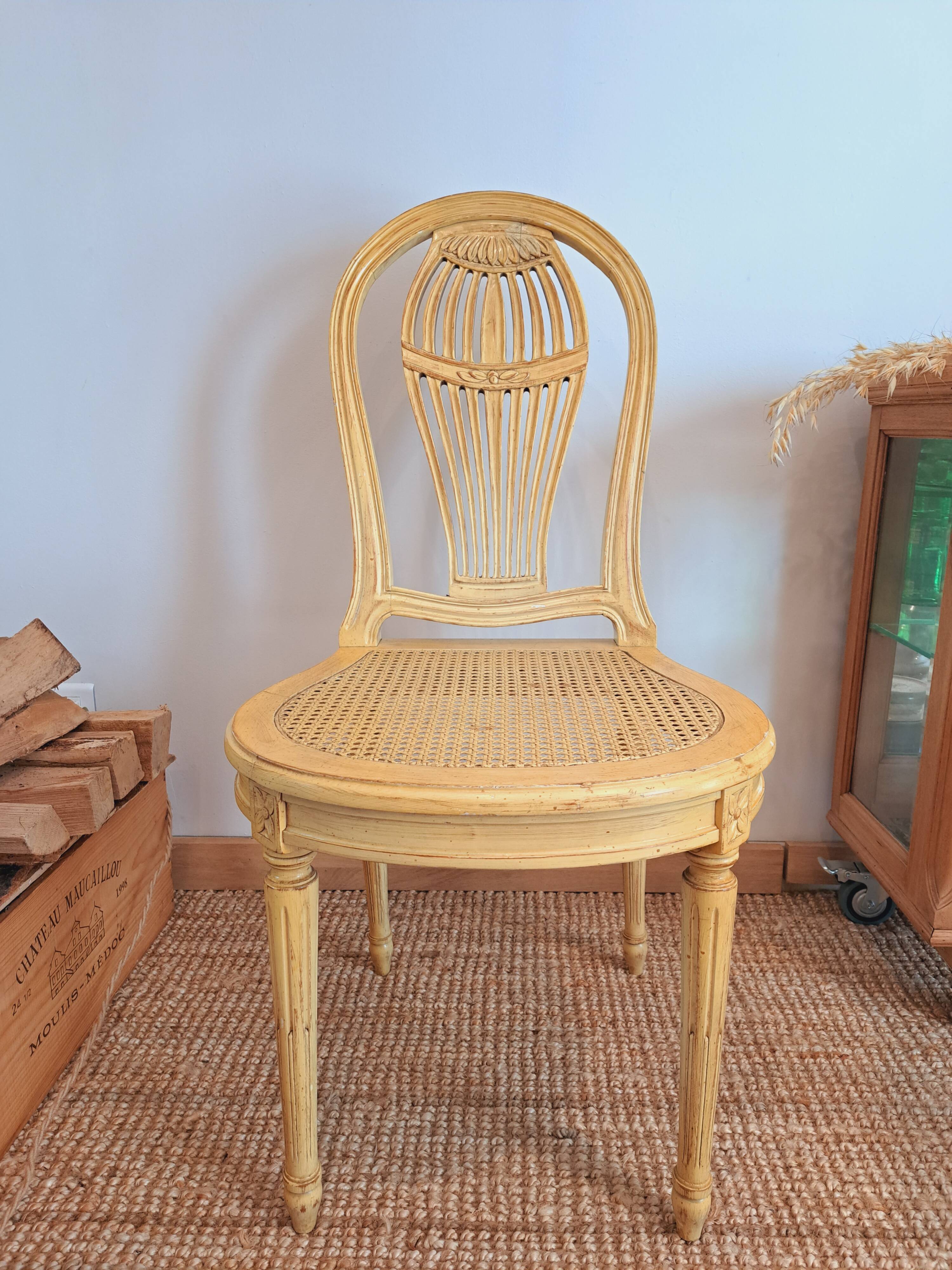 Provencal yellow Louis XVI style chair