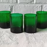 4 grands verres 33 cl verts vintage france