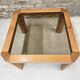 Coffee table in wood and smoked glass 1970 vintage