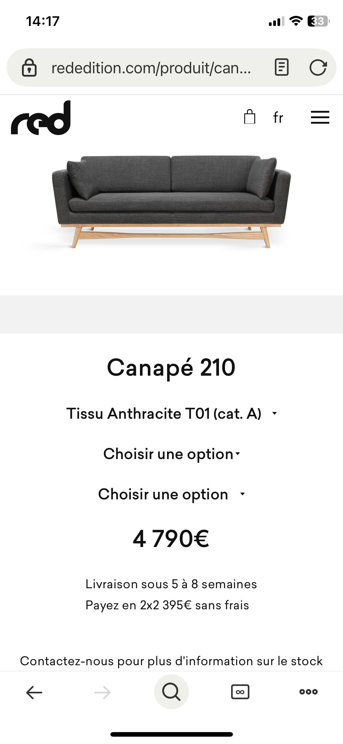 Sofa design brand red edition, model bench.