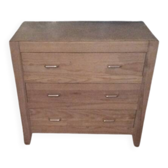 Sanded wooden chest of drawers