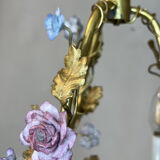 Flowered porcelain lamp