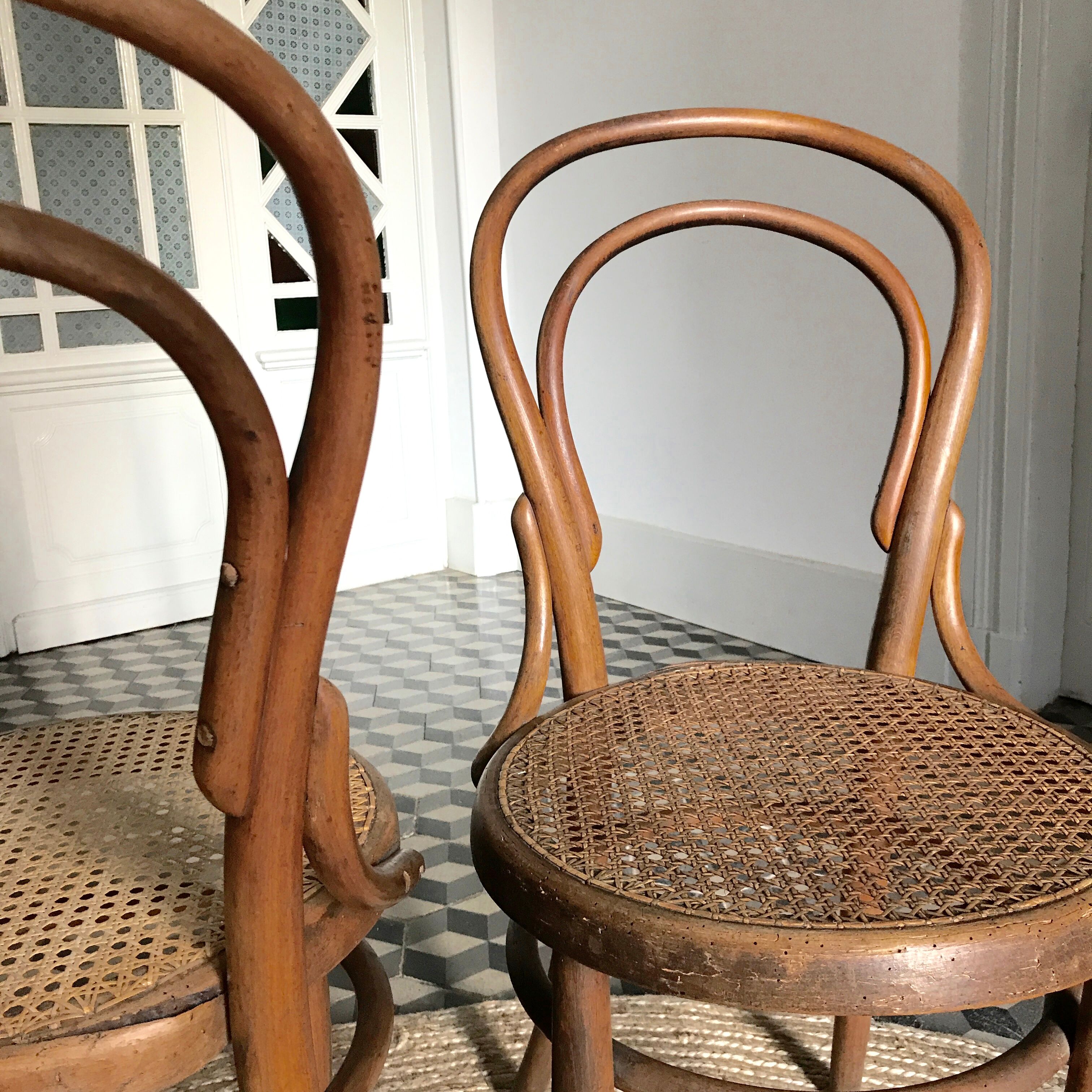Wooden bistro chairs and canning