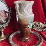 Vase ancien Art Nouveau en barbotine Auguste de Bruyn Lille Fives