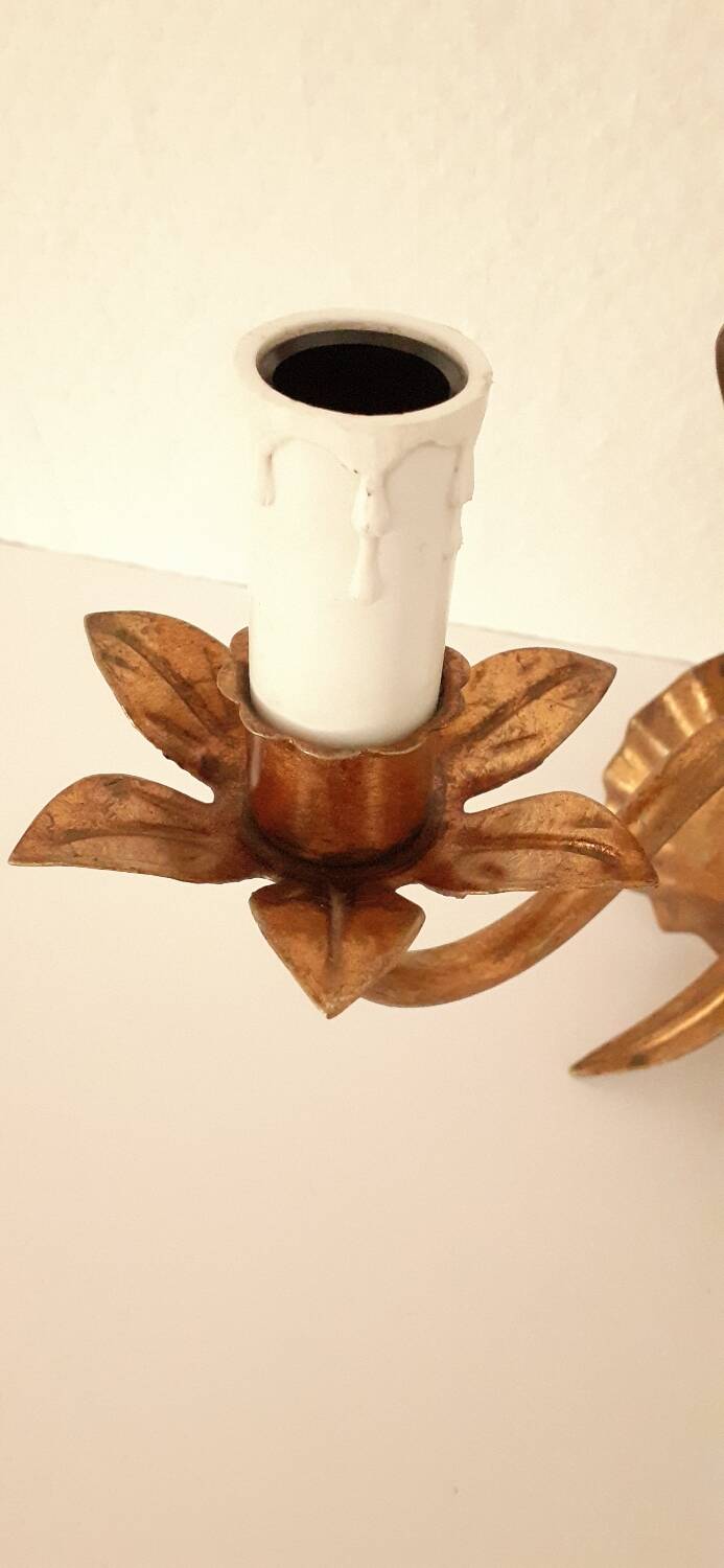 Vintage gold metal wall light