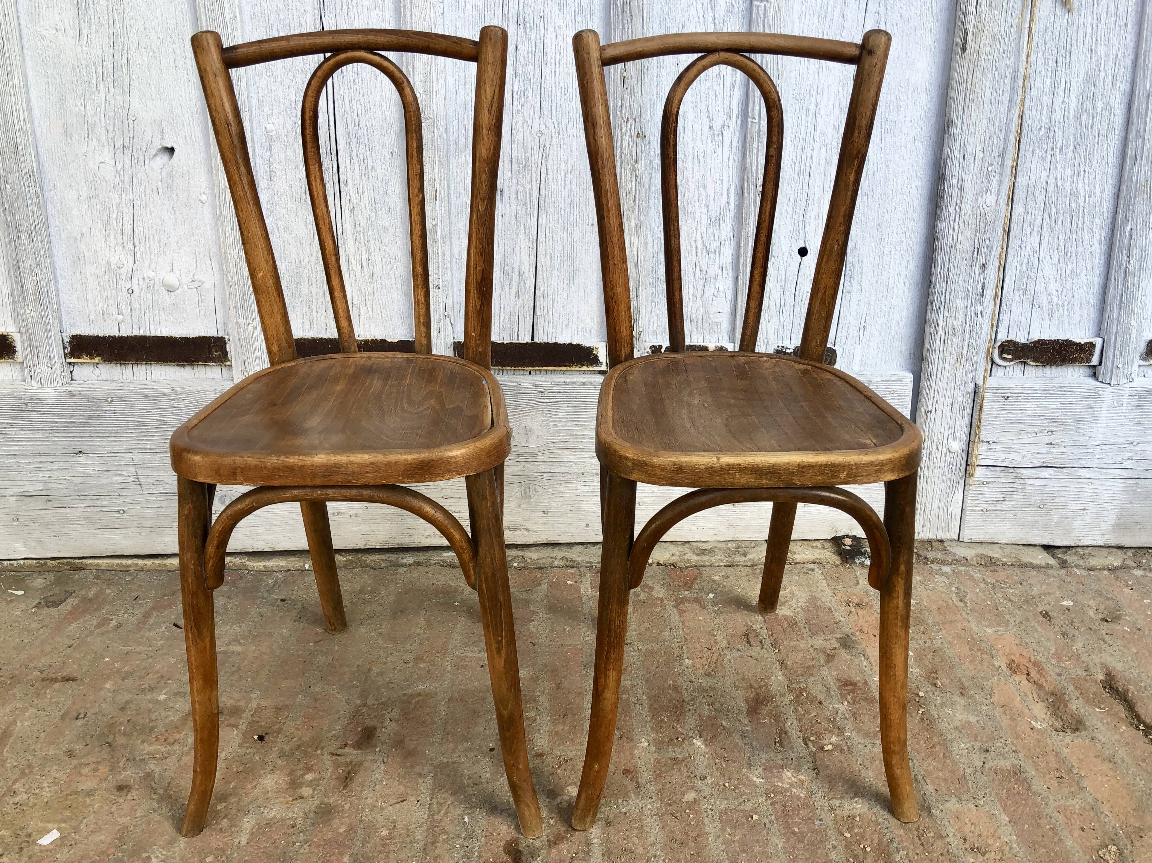 Baumann curved wood bistro chairs