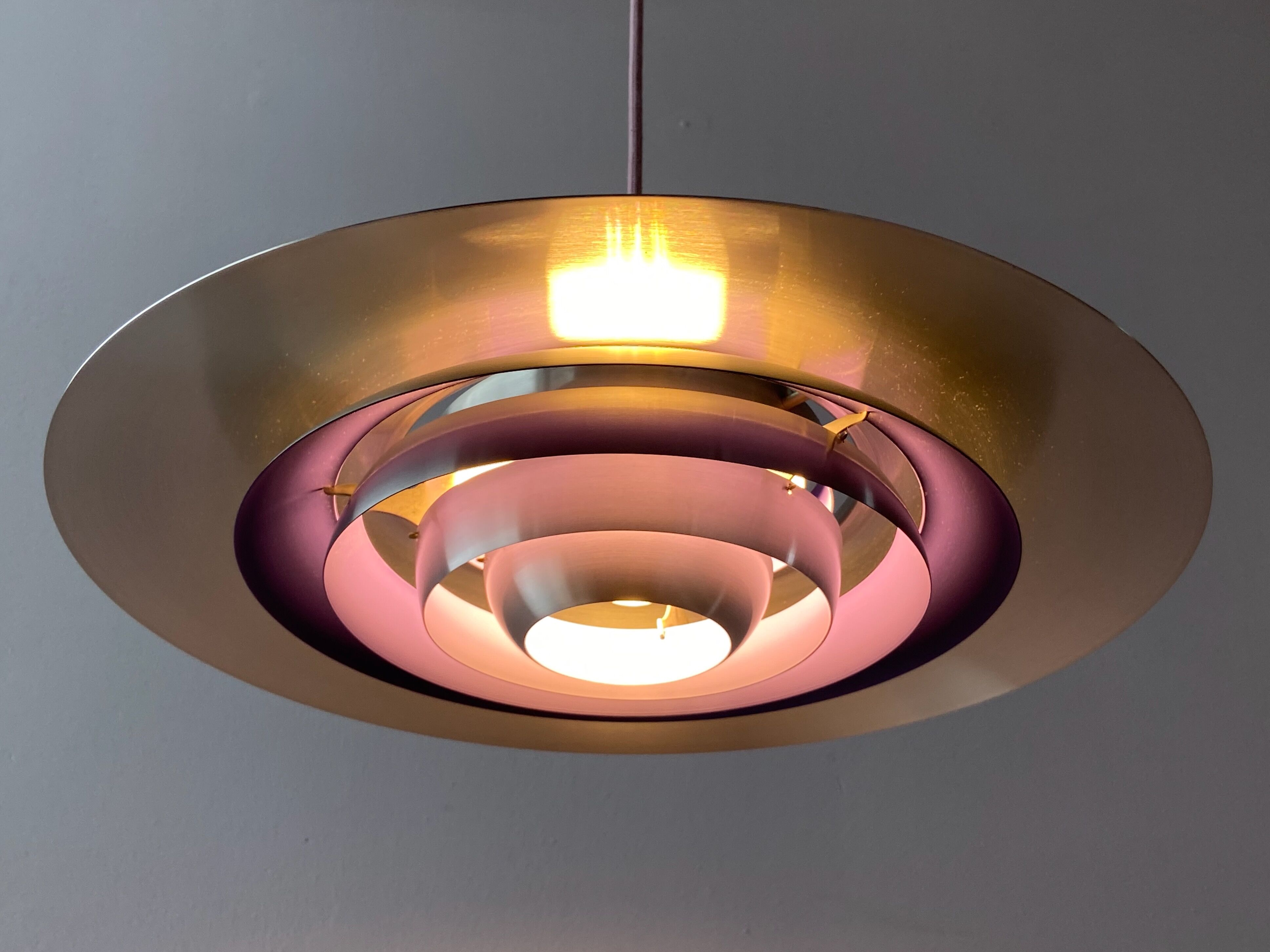 Silver Purple Preben Fabricius & Jørgen Kastholm Pendant Lamp Nordisk Solar