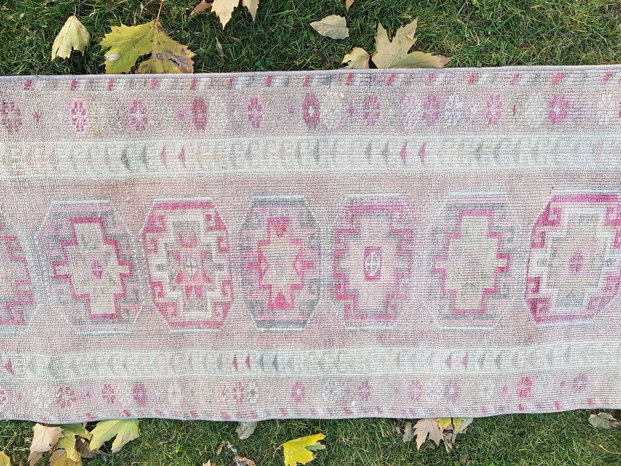 Vintage Turkish hallway rug 82x400 cm