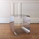 Chevet, table d'appoint inox et plexiglass, 1970