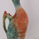 Pichet à eau en barbotine années 60. Décor canard coloré. Non signé