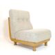 Robert Guillerme & Jacques Chambron, armchair upholstered in beige fabric.