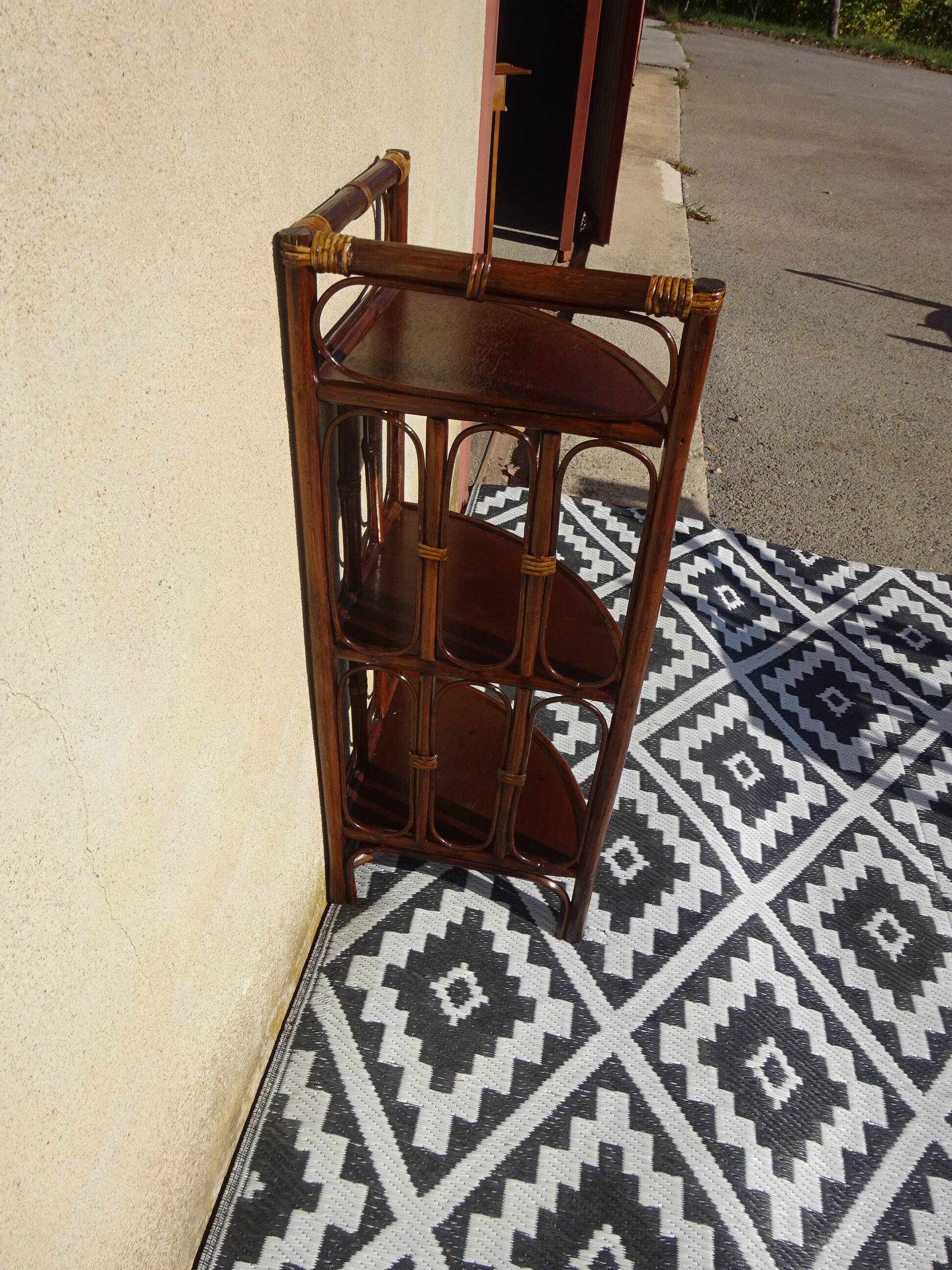 Pair of rattan bedside tables