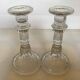 Pair of moulded glass candlesticks
