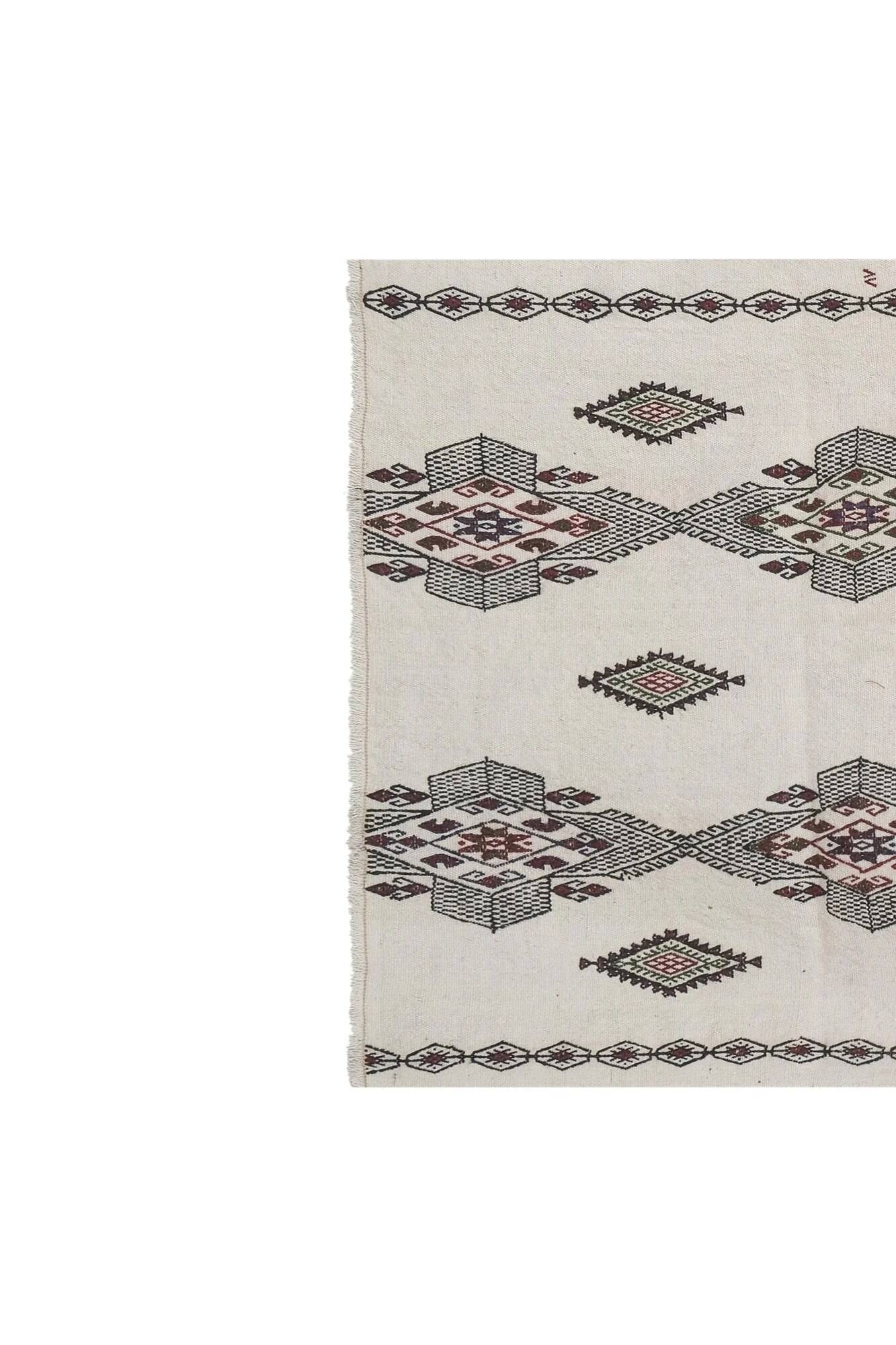 Vintage Turkish kilim, handwoven, 94x215 cm.