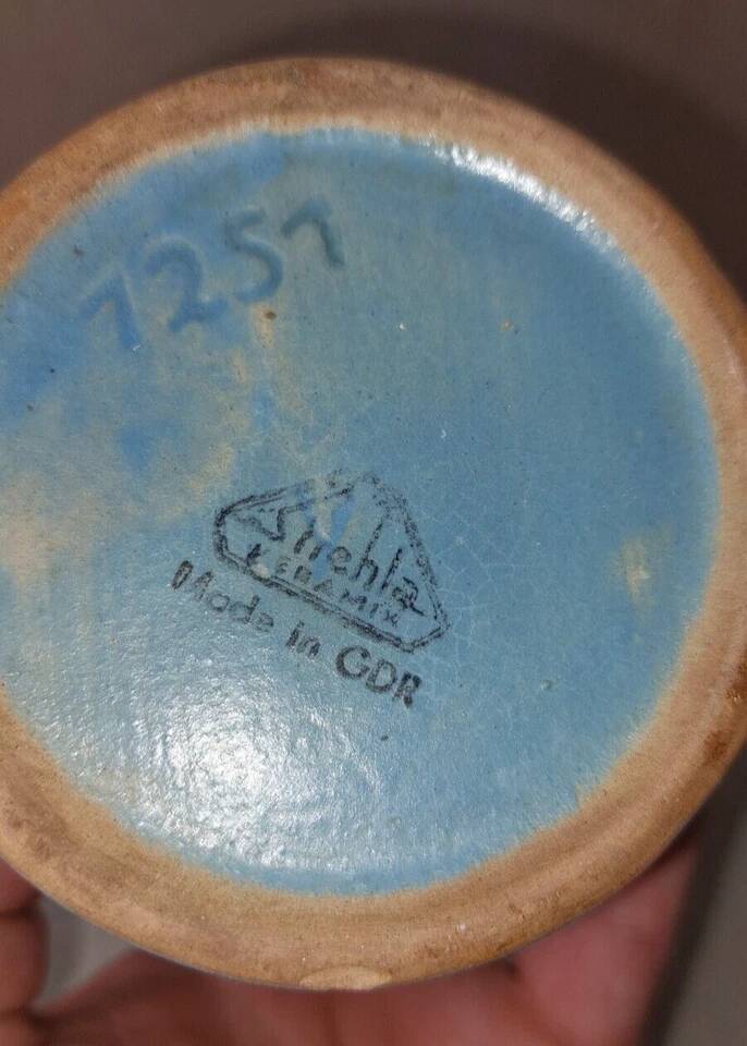 Antique Fat Lava ceramic vase, Strehla, Germany, 1251