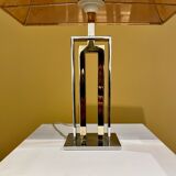 Lampe de table en chrome et laiton, Italie 1970's