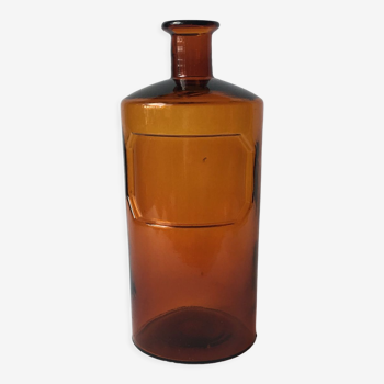 Old 19th century amber apothecary bottle with cartridge