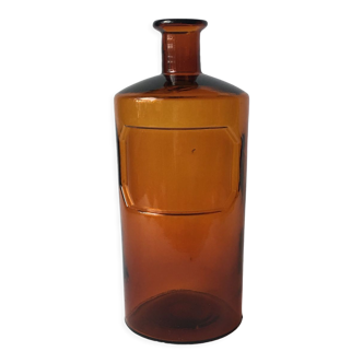 Old 19th century amber apothecary bottle with cartridge