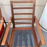 Pair of 70's Scandinavian style teak armchairs