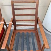 Paire de fauteuils en teck style scandinave, années 70