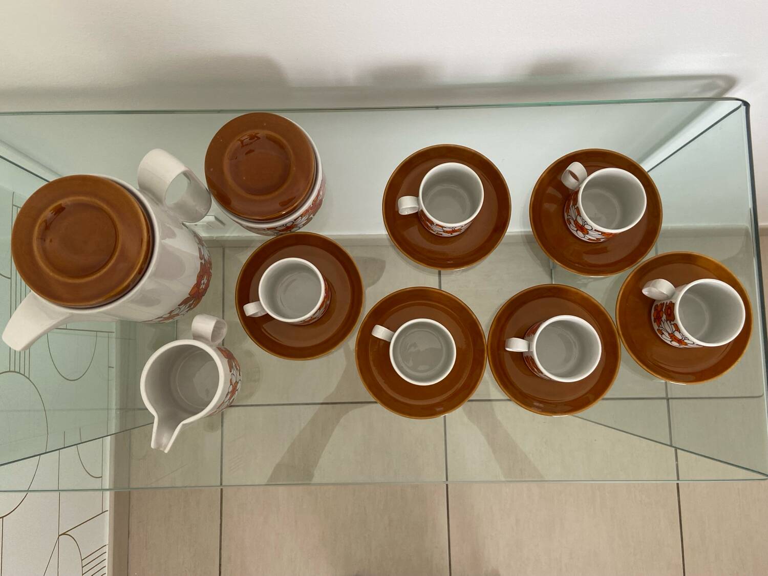 Vintage coffee set Tognana 6 cups coffee pot sugar bowl milk jug