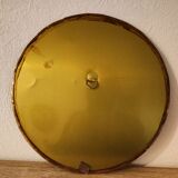 Patinated golden brass mirror 30x30cm