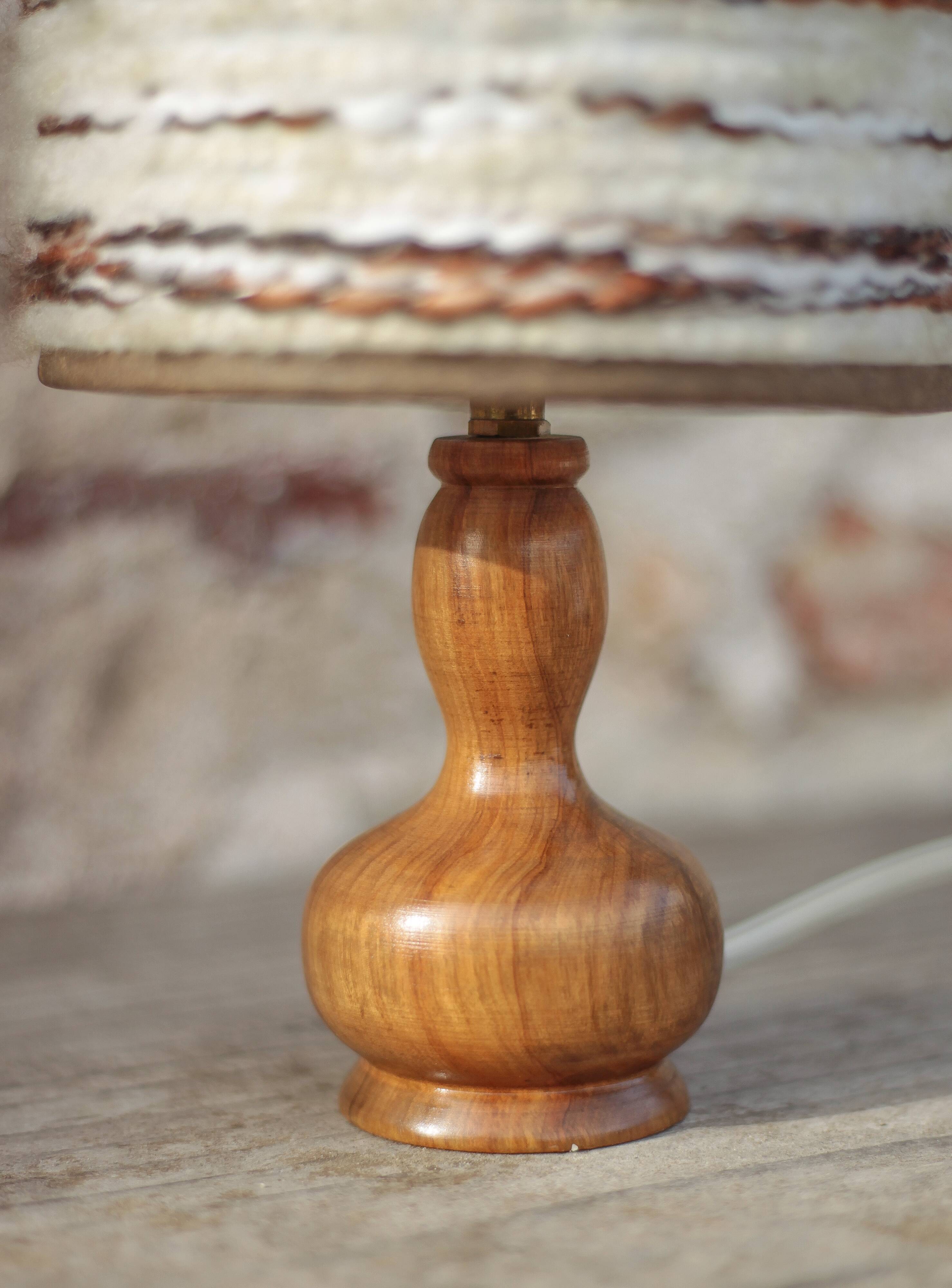 Vintage table lamp, vintage lamp, wooden base lamp with shade.