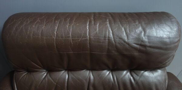 fauteuil En cuir Brun Des Années 1970